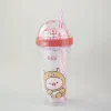Hot MINISO Borraccia Gigi Rosa Con Cannuccia (420Ml)