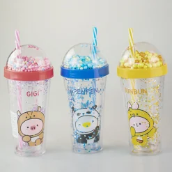 Hot MINISO Borraccia Gigi Rosa Con Cannuccia (420Ml)