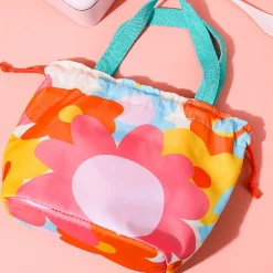 Best MINISO Borsa Porta Pranzo Fantasia Fiori - Rosa