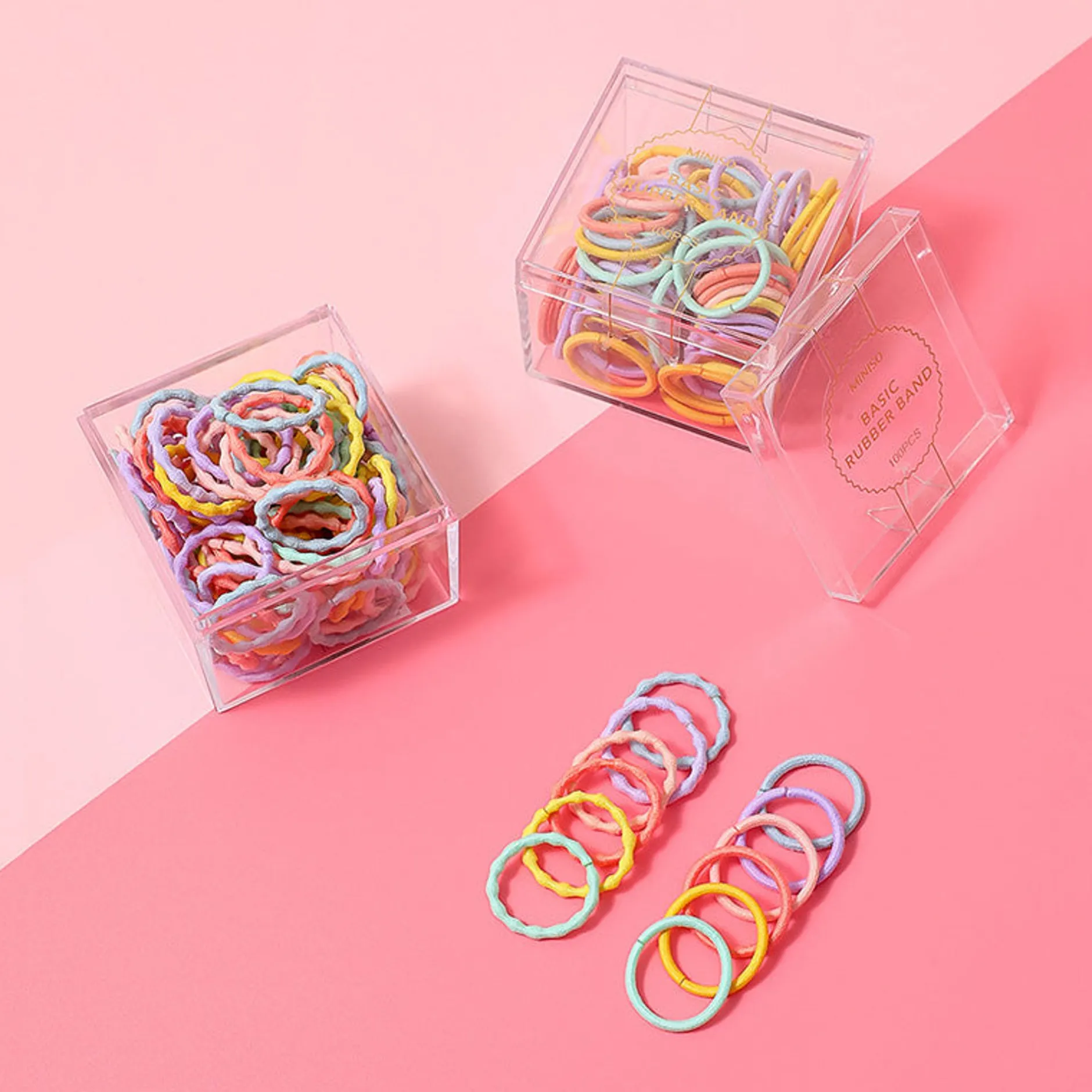 New MINISO Mini Elastici Per Capelli Colorati (100Pz)