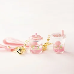 MINISO Portachiavi Cool Summer Drink - Rosa (1Pz)