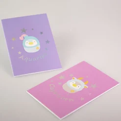 Outlet MINISO Quaderno Rilegato A Punto - Collezione Segni Zodiacali (A5) - (2Pz)