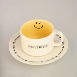 New MINISO Tazza E Piattino - Collezione Smiley World (200Ml)
